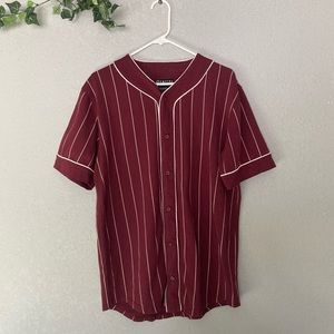 Empyre Mens Striped Baseball Short Sleeved Shirt Size XL